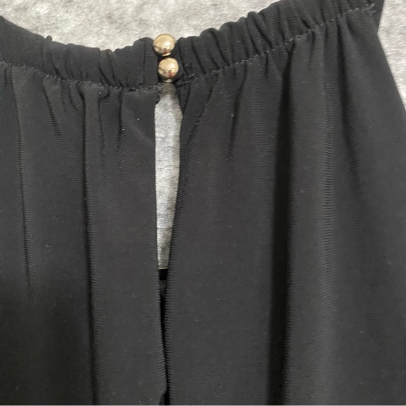 White House Black Market Halter Date Top Black Strappy Gold Accents XS Sexy - Picture 13 of 16